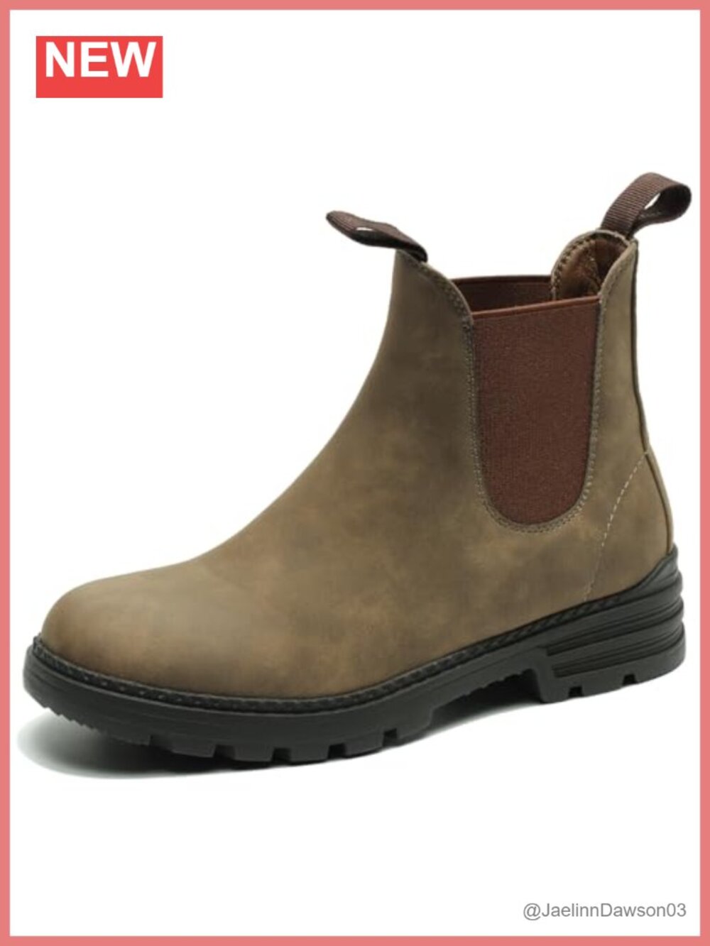 Waterproof Faux Leather Chelsea Ankle Hiking Boots Slip-On